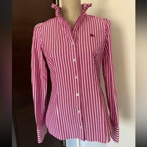 BURBERRY striped button up long sleeve shirt